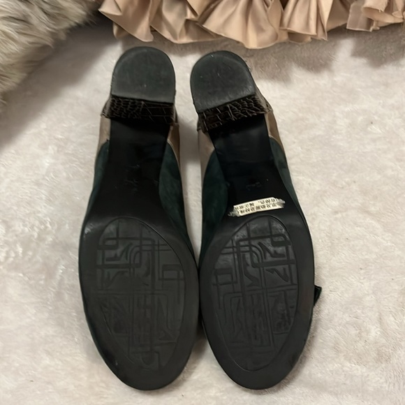 Block Heel Suede Leather Pump Slip On Shoes Sz 7 - Picture 5 of 13